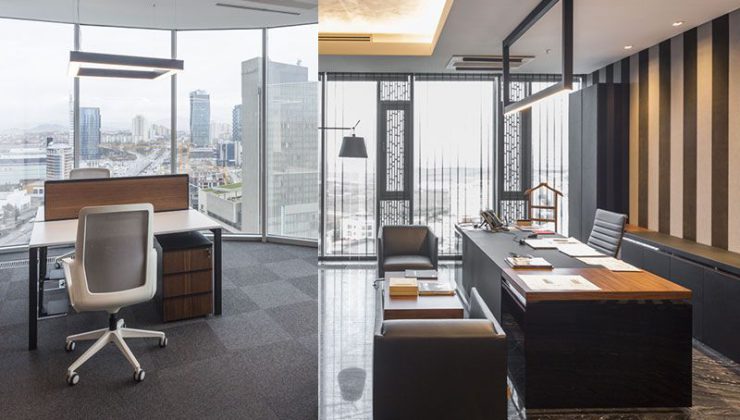 Besa Kule’de minimalist ofisler
