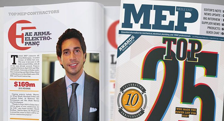 AE Arma-Elektropanç, Orta Doğu’nun en büyükleri listesinde