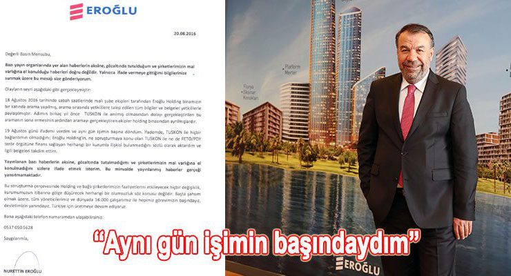 Nurettin Eroğlu: TUSKON’la işim olmaz, devletimin yanındayım