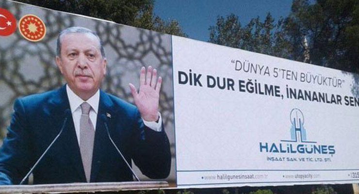 Erdoğanlı billboard Şanlıurfalı müteahhidi kurtaramadı