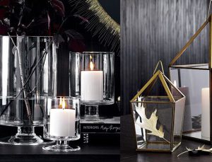 Crate and Barrel’dan şık şamdan ve mumluklar