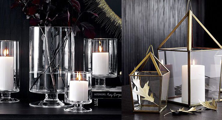 Crate and Barrel’dan şık şamdan ve mumluklar