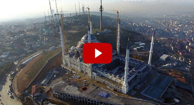 Çamlıca Camisi’nin son durumu havadan görüntülendi