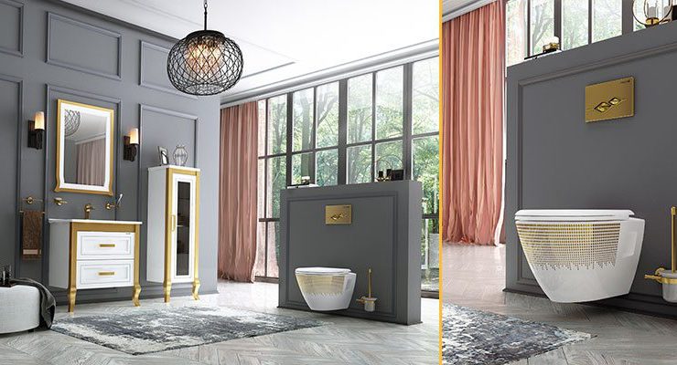 Creavit Karen klozetleri banyolara altın naifliği katıyor