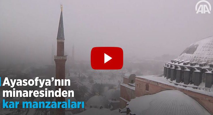 Ayasofya Cami ve Tarihi Yarımada’dan kar manzarası