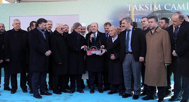 Taksim Camii’nin temel atma töreni yapıldı