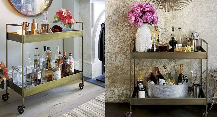 Crate and Barrel’ın servis arabaları evin her yerinde