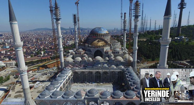 Recep Tayyip Erdoğan Çamlıca Camii inşaatına gitti