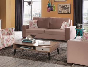 İder’le oturma odaları pudra pembe