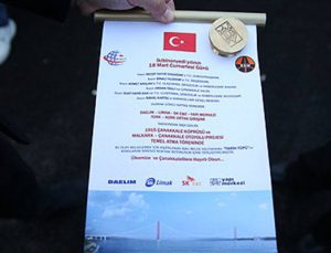 1915 Çanakkale Köprüsü’nün nirengi noktasına tarih tüpü