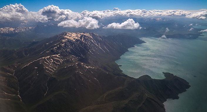 Van Gölü’nün büyüleyici güzelliği havadan görüntülendi