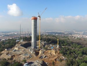 Bakan Arslan, Çamlıca TV Radyo Kulesi inşaatını gezdi