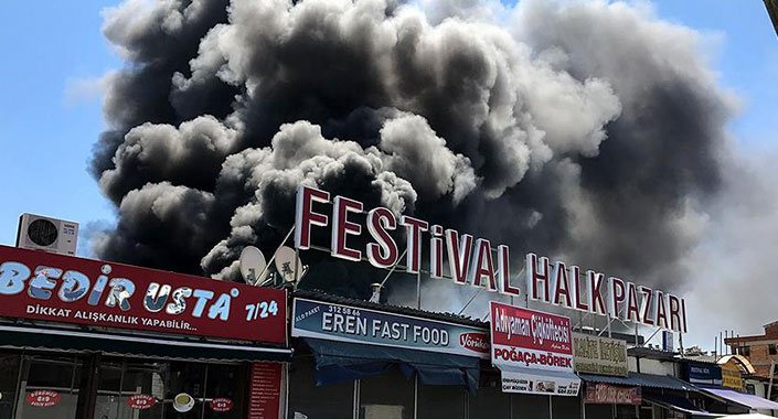 Antalya Festival Çarşısı’nda yangın çıktı!