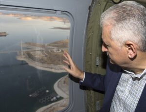 Başbakan Yıldırım, Ağın Köprüsü’nü havadan inceledi