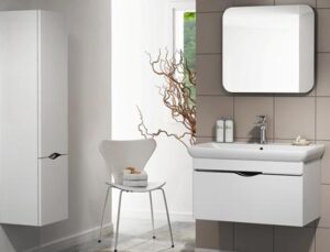 Banyo dekorasyonunda gri beyaz trendi