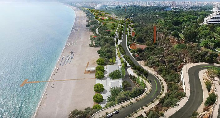 Konyaaltı sahili yeni yüzüyle yaz ayına hazırlanıyor