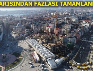 Taksim Camii’ndeki son durum havadan görüntülendi