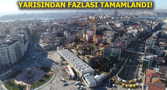 Taksim Camii’ndeki son durum havadan görüntülendi
