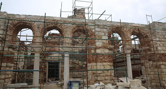Edirne Enez Fatih Camisi’nin restorasyonu devam ediyor