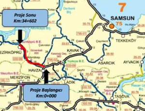 Havza, Vezirköprü ve Durağan Yolu çalışmaları başladı