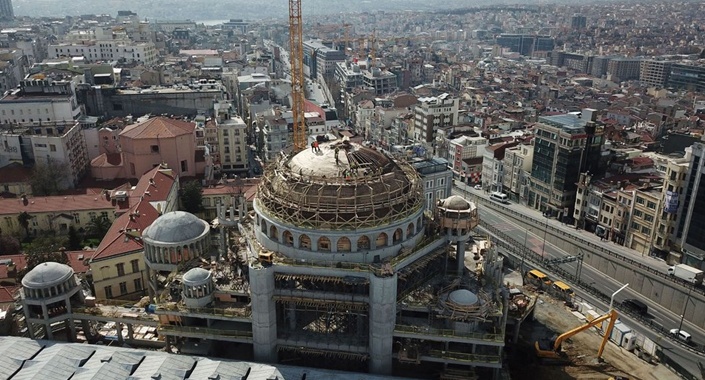 Taksim Camii’nin kaba inşaatının yüzde 85’i tamamlandı