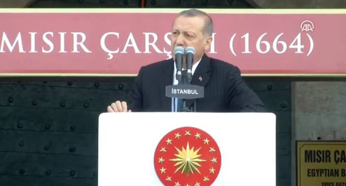 Cumhurbaşkanı Erdoğan Mısır Çarşısı’nın açılışını yaptı