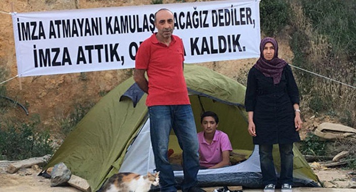 Fikirtepe mağdurları evsiz kalınca şantiyeye çadır kurdu