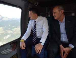 Bakan Turhan ve Pakdemirli Yusufeli Barajı’nı havadan inceledi