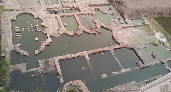 İzmir’de inşaat alanındaki kalıntı imparatorluk salonu çıktı