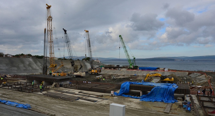 1915 Çanakkale Köprüsünde kazı ve kazık çalışmaları tamamlandı
