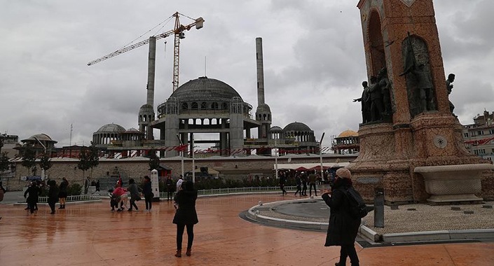 Taksim Camii’nin betonarmesi bitti, ince işçilik başladı
