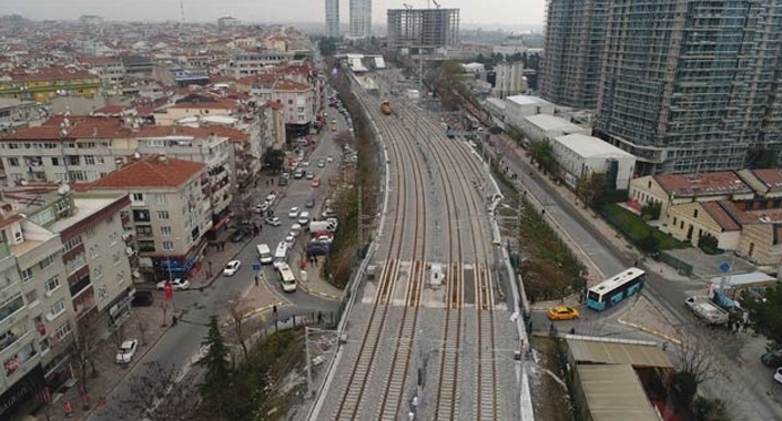 Gebze-Halkalı tren hattında son durum havadan görüntülendi