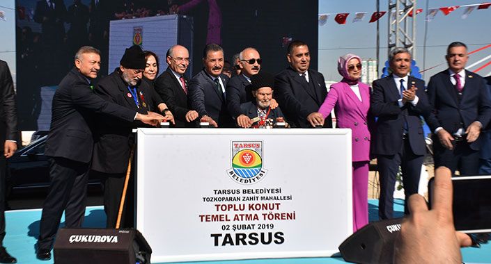 Tarsus’ta 472 dairelik toplu konut projesinin temeli atıldı