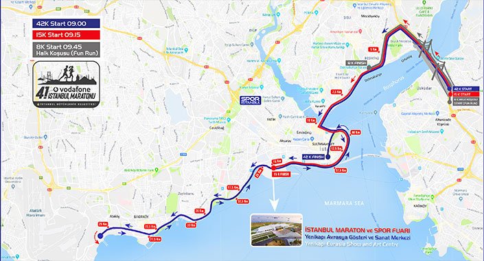 Vodafone 41. İstanbul Maratonu’nda kapanacak yollar