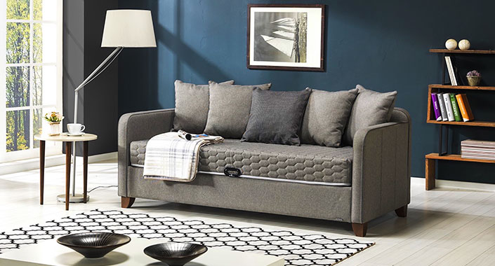 Armis Daybed hem yatak, hem sandık, hem kanepe oluyor