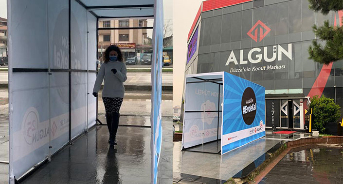 Algün İnşaat Düzce’ye Dezenfektan Tüneli kurdu