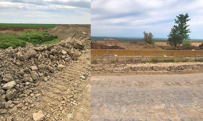 Ergene meralarına tren hattının hafriyatı dökülüyor