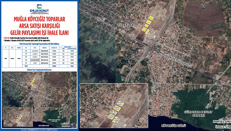 Muğla Köyceğiz Toparlar İhalesi’nin ilk oturumunda 6 teklif geldi