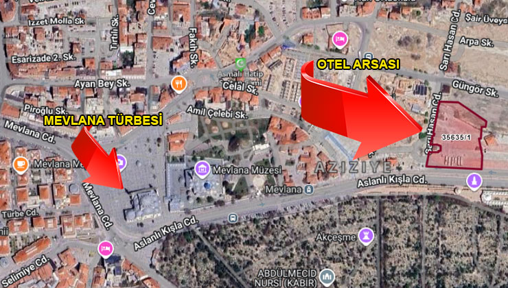 Mevlana Türbesi için belediye butik otel ve avlulu dükkân yaptıracak