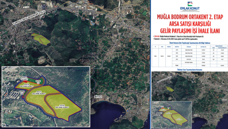 Emlak Konut, Bodrum Ortakent 2. Etap için arsa ihalesine çıkıyor