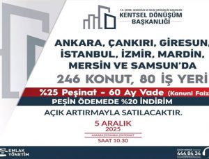Kentsel Dönüşüm Başkanlığı 246 konut ile 80 iş yeri satacak!