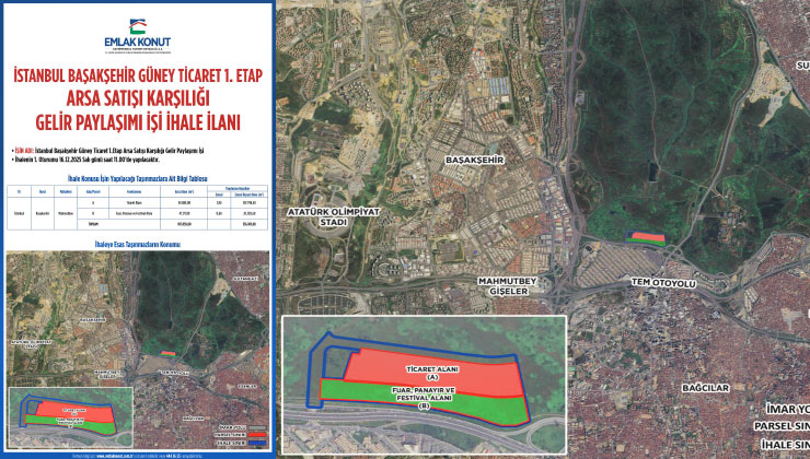 Başakşehir Güney Ticaret Arsası’na 14 aday talip oldu