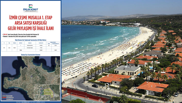 Emlak Konut GYO Çeşme Musalla’da 100 villalık ihale yapıyor