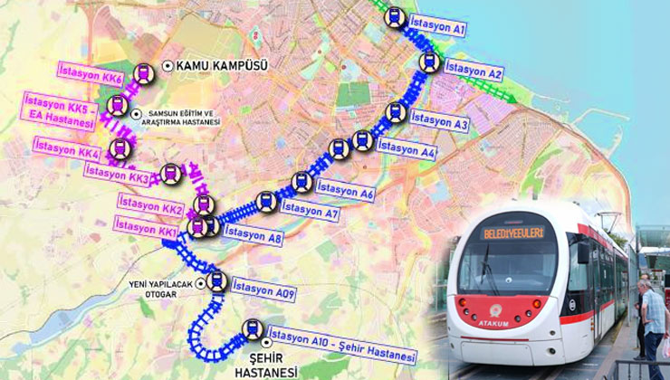 Samsun Şehir Hastanesi Tramvay Hattı’na 13.23 km’lik iki aşamalı takviye geliyor!