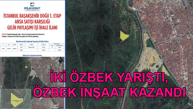 Başakşehir Doğu 1. Etap ihalesinde 6,77 milyar TL teklif geldi