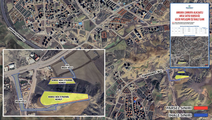 Ankara Çankaya Alacaatlı arsaları için gelir paylaşımı ihalesi başlıyor