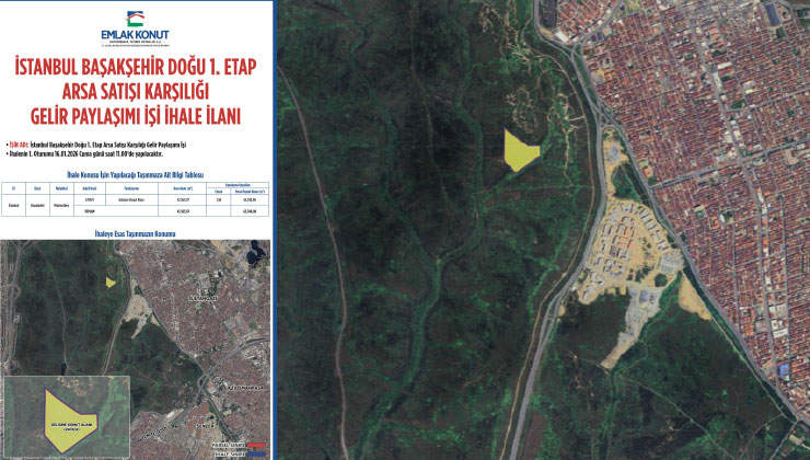 Emlak Konut GYO, Başakşehir Doğu 1. Etap arsası için ihaleye çıktı