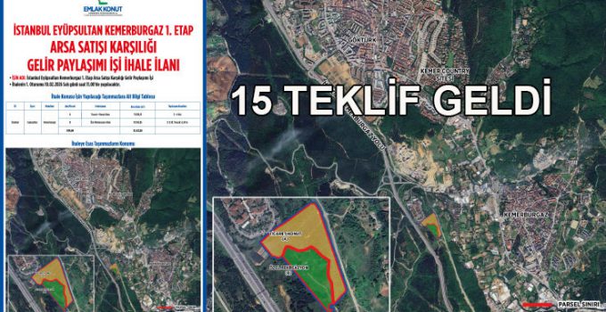 Emlak Konut GYO’nun Kemerburgaz ihalesine 15 teklif