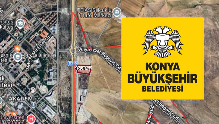 Konya Selçuklu’da rektörlüğün karşısında satılık arsa