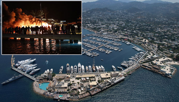 Bodrum Yalıkavak Marina’daki demirli 8 yat, yandı